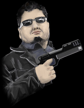 Björn mit Waffe